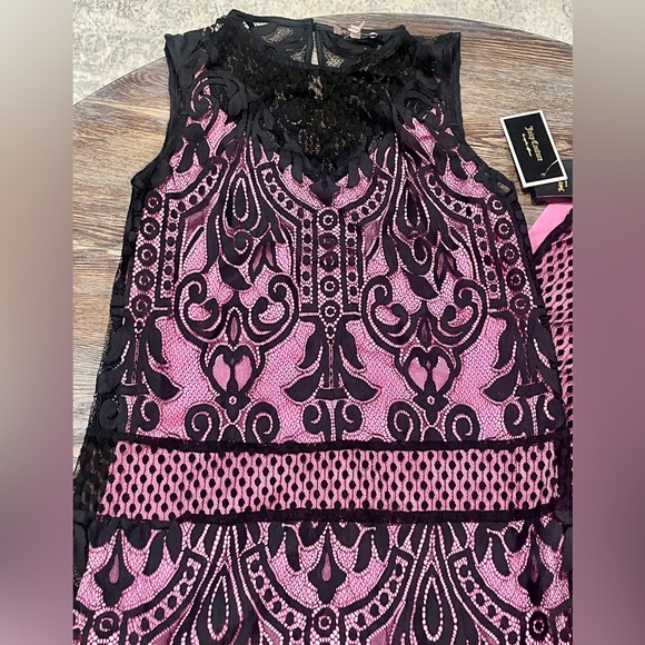 Juicy Couture Pink Pitch Black Victorian Lace Maxi Dress Sz 2 - NWT - Ret. $398 - Picture 5 of 11